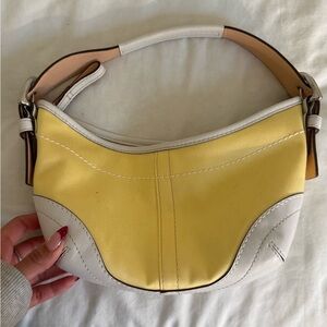 COACH Yellow and White Women's Shoulder Bag
